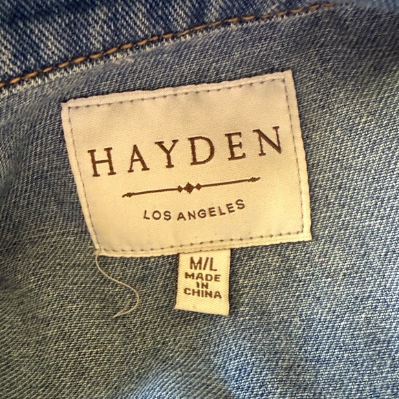 Hayden Blue Denim Jacket with Ruffle Accents - Picture 5 of 5